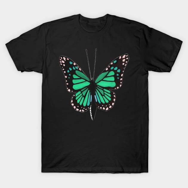 Butterfly 02q, transparent background T-Shirt by kensor